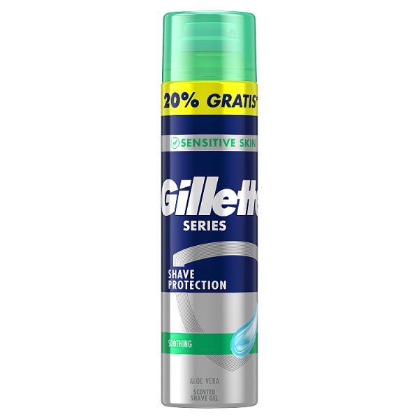 Gillette Series Kojący żel do golenia z aloesem, 240 ml