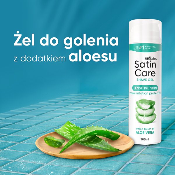 Gillette Satin Care Żel Do Golenia dla Kobiet z dodatkiem Aloesu do Skóry Wrażliwej