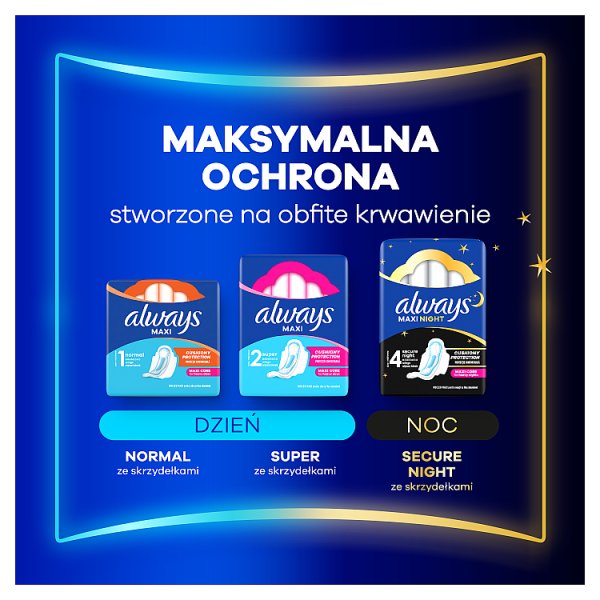 Always Maxi Podpaski Ze Skrzydełkami Super (Rozmiar 2) 9 Podpaski