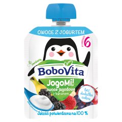 BoboVita JogoMi! Owoce z jogurtem owoce jagodowe z bananem po 6 miesiącu 80 g