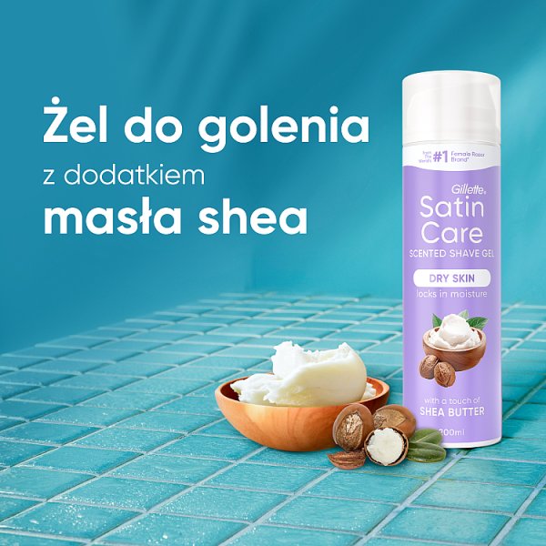 Gillette Satin Care Żel do golenia dla kobiet, Shea Butter Silk, 200ml