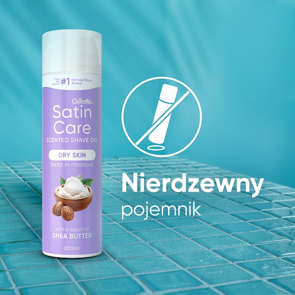 Gillette Satin Care Żel do golenia dla kobiet, Shea Butter Silk, 200ml