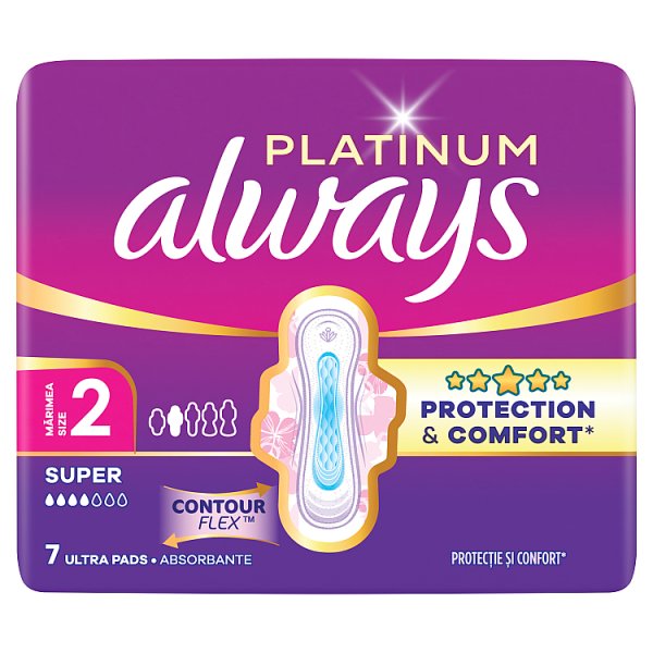 Always Platinum Podpaski Super (Rozmiar 2) 7 Sztuk