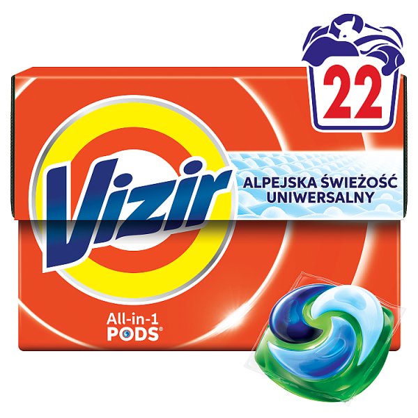 Vizir PODS, Alpine Fresh Kapsułki Do Prania,, 22 Prań
