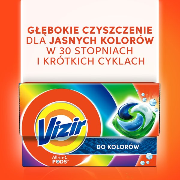 Vizir PODS, Kapsułki Do Prania Kolorowych Tkanin, 22 Prań