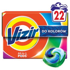 Vizir PODS, Kapsułki Do Prania Kolorowych Tkanin, 22 Prań