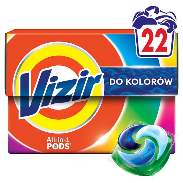 Vizir PODS, Kapsułki Do Prania Kolorowych Tkanin, 22 Prań