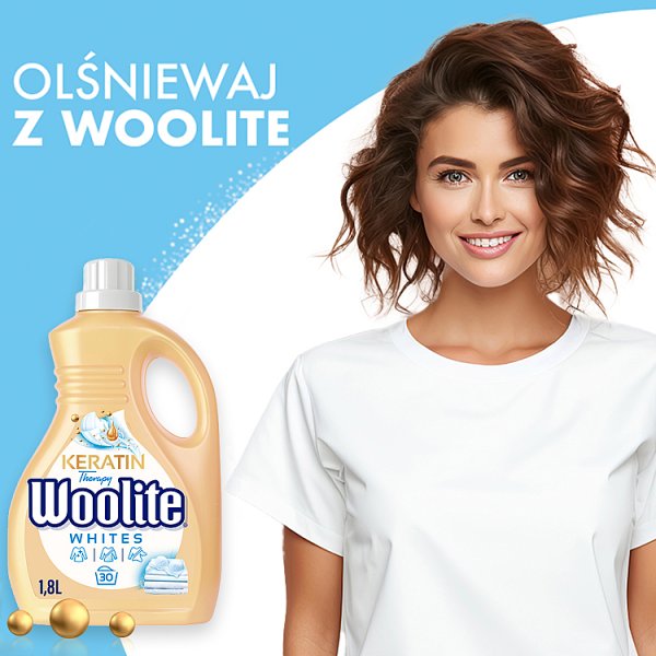 Woolite Keratin Therapy Płyn do prania do bieli i jasnych kolorów 1,8 l (30 prań)