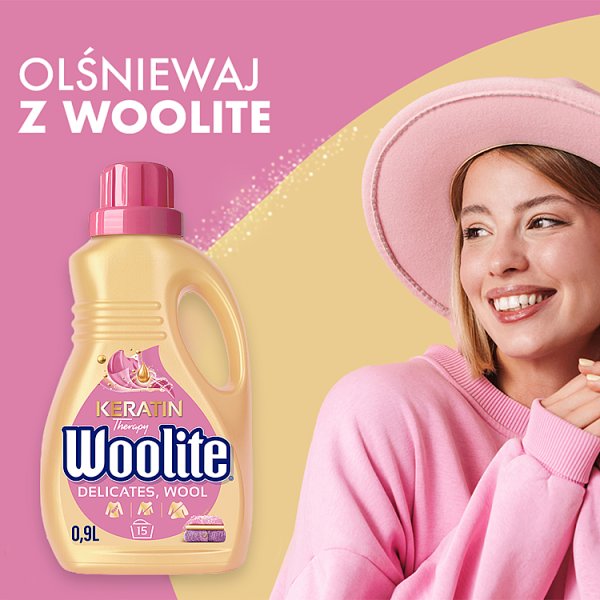 Woolite Keratin Therapy Płyn do prania delikatne tkaniny i wełna 0,9 l (15 prań)