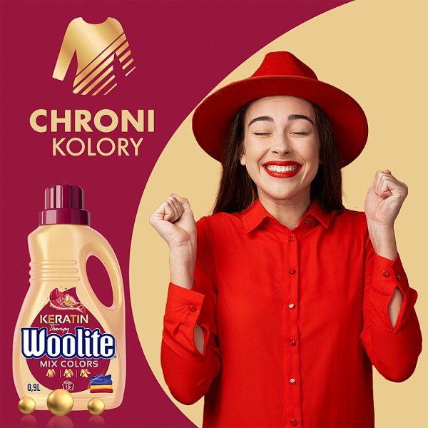 Woolite Keratin Therapy Płyn do prania do kolorów 0,9 l (15 prań)
