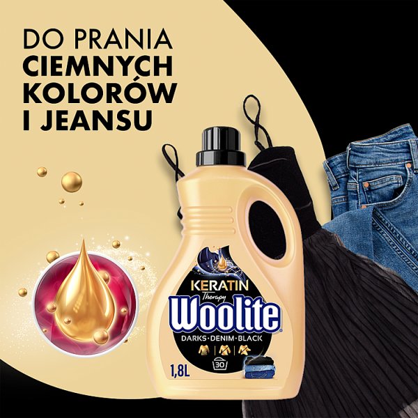 Woolite Keratin Therapy Płyn do prania czerń ciemne kolory jeans 1,8 l (30 prań)