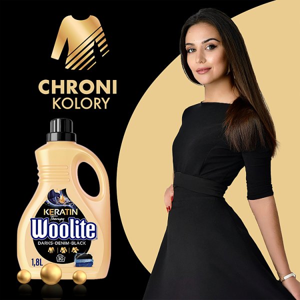 Woolite Keratin Therapy Płyn do prania czerń ciemne kolory jeans 1,8 l (30 prań)