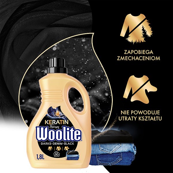 Woolite Keratin Therapy Płyn do prania czerń ciemne kolory jeans 1,8 l (30 prań)
