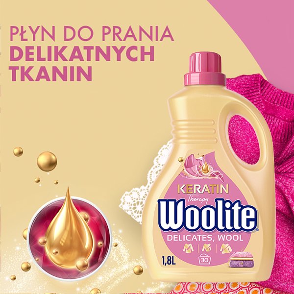 Woolite Keratin Therapy Płyn do prania delikatne tkaniny i wełna 1,8 l (30 prań)