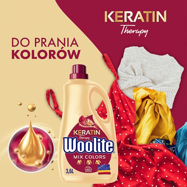 Woolite Keratin Therapy Płyn do prania do kolorów 3,6 l (60 prań)
