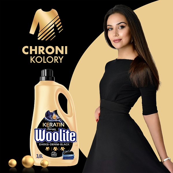 Woolite Keratin Therapy Płyn do prania czerń ciemne kolory jeans 3,6 l (60 prań)