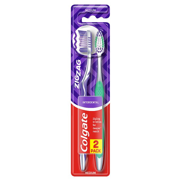 Colgate ZigZag Szczoteczka do zębów średnia 2 sztuki
