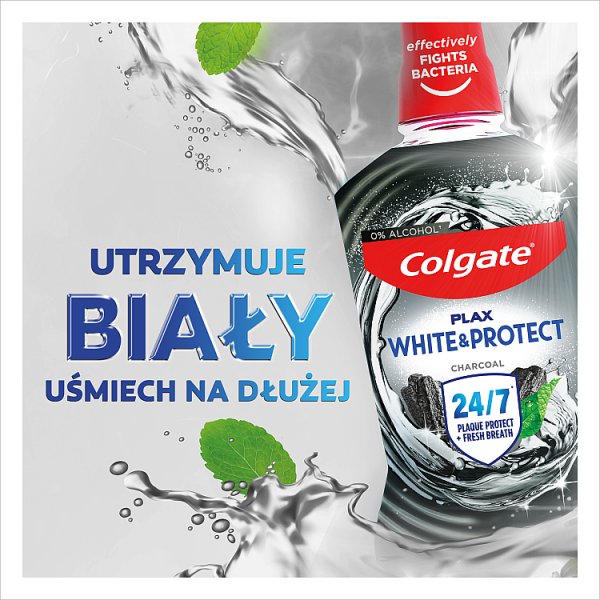 Płyn do płukania jamy ustnej Colgate Plax White+Charcoal