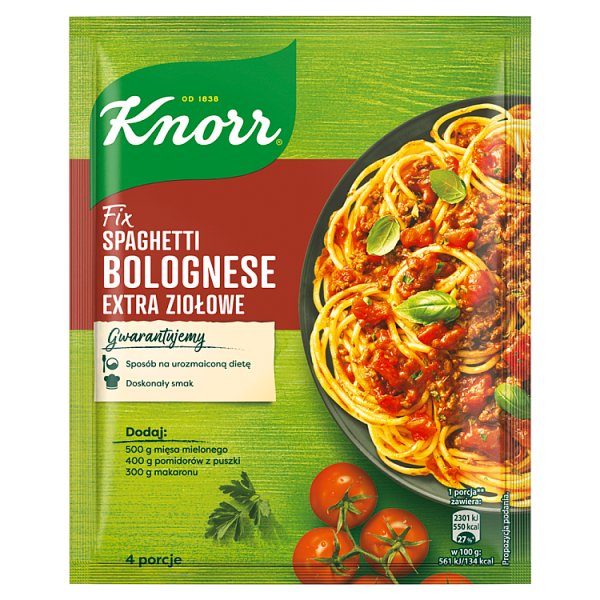 Knorr Fix spaghetti bolognese extra ziołowe 42 g