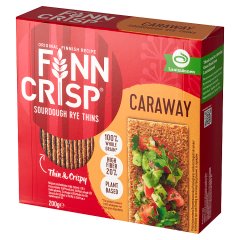 Finn Crisp Pieczywo chrupkie żytnie pełnoziarniste z kminkiem 200 g