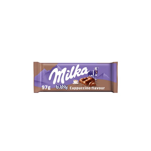 Milka Bubbly Czekolada mleczna z nadzieniem mlecznym o smaku cappuccino 97 g