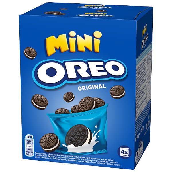 Oreo Original Mini Ciastka kakaowe z nadzieniem o smaku waniliowym 160 g (4 x 40 g)