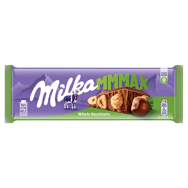 Milka Mmmax Whole Hazelnuts Czekolada mleczna 250 g