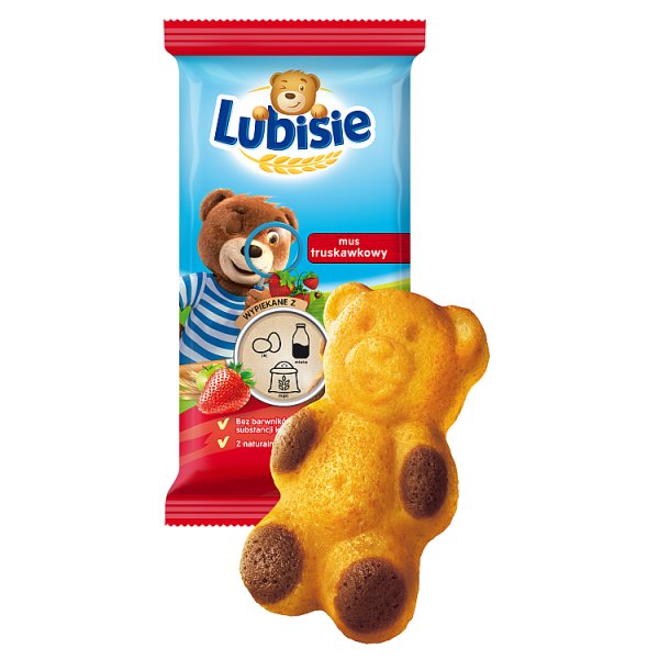 Lubisie Ciastko biszkoptowe z nadzieniem jabłkowo-truskawkowym 30 g