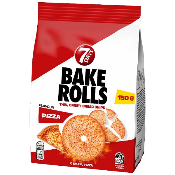 7Days Bake Rolls chipsy chlebowe o smaku pizzy - 150 g
