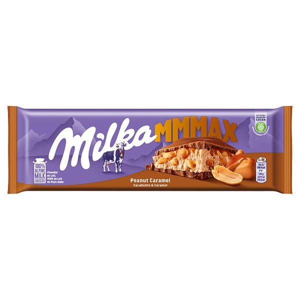 Milka Mmmax Czekolada mleczna z orzeszkami ziemnymi w nadzieniu karmelowym 276 g