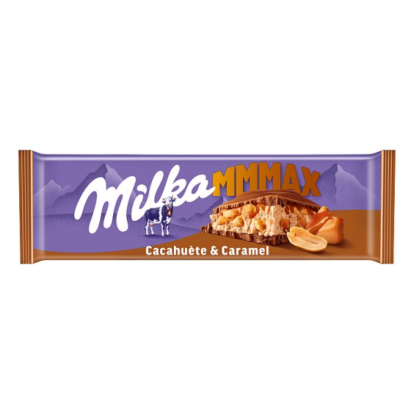 Milka Mmmax Czekolada mleczna z orzeszkami ziemnymi w nadzieniu karmelowym 276 g