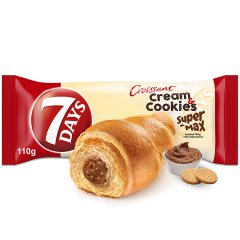 7Days Cream&Cookies rogalik z nadzieniem z orzechami laskowymi z kawałkami ciastek - 110 g