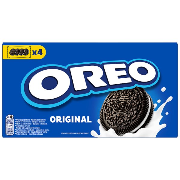 Oreo Original Ciastka Kakaowe Z Nadzieniem O Smaku Waniliowym 4x44g - 176 G