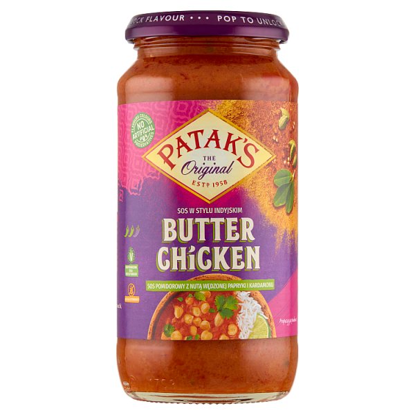 Patak's Butter Chicken Sos pomidorowy z nutą wędzonej papryki i kardamonu 450 g