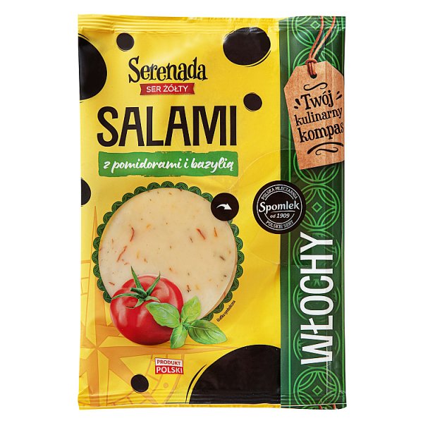 Serenada Ser żółty Salami z pomidorami i bazylią 135 g