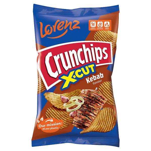 Crunchips X-Cut Chipsy ziemniaczane o smaku kebabu 130 g