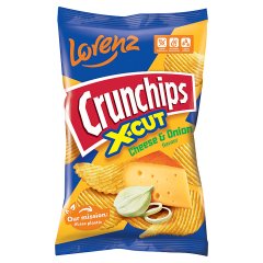 Crunchips X-cut Chipsy ziemniaczane o smaku sera i cebuli 130 g