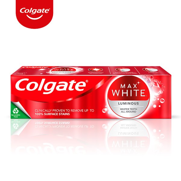 Colgate Max White Luminous Wybielająca pasta do zębów z fluorem 75 ml