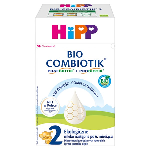 HiPP 2 BIO Combiotik Ekologiczne mleko następne dla niemowląt po 6. miesiącu 550 g