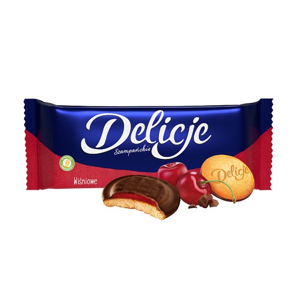 Delicje Szampańskie Biszkopty z galaretką wiśniową oblewane czekoladą 147 g
