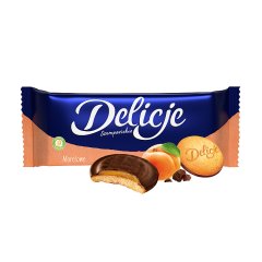 Delicje Szampańskie Biszkopty z galaretką morelową oblewane czekoladą 147 g