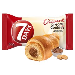 7Days Cream&Cookies rogalik z nadzieniem z orzechami laskowymi z kawałkami ciastek - 60 g