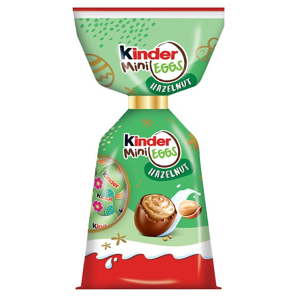 Kinder Mini Eggs Hazelnut Czekoladki z mlecznej czekolady z nadzieniem i orzechami 85 g