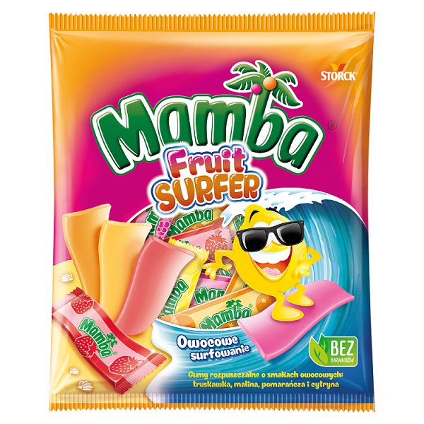 Mamba Fruit Surfer Gumy rozpuszczalne o smakach owocowych 140 g (13 sztuk)