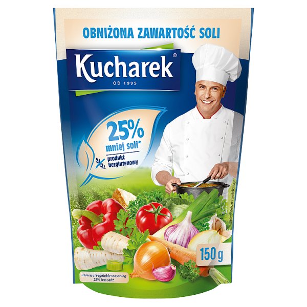 Kucharek Przyprawa do potraw z obniżoną zawartością soli 150 g