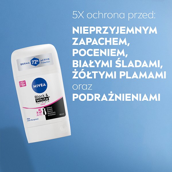 Nivea Black &amp; White Clear Antyperspirant w sztyfcie 50 ml