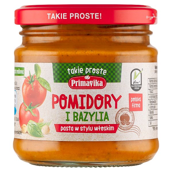 Primavika Pasta w stylu włoskim pomidory i bazylia 160 g