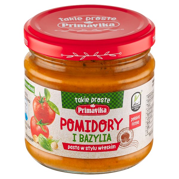 Primavika Pasta w stylu włoskim pomidory i bazylia 160 g