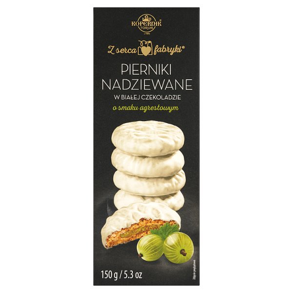 Kopernik Z serca fabryki Pierniki nadziewane w białej czekoladzie o smaku agrestowym 150 g