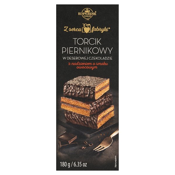 Kopernik Z serca fabryki Torcik piernikowy w deserowej czekoladzie nadzienie owocowe 180 g
